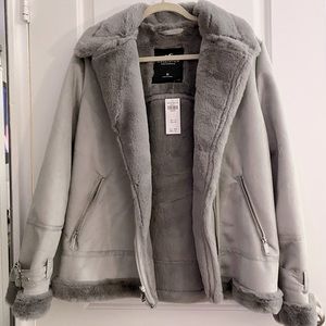Shearling biker jacket (WITH TAGS)
